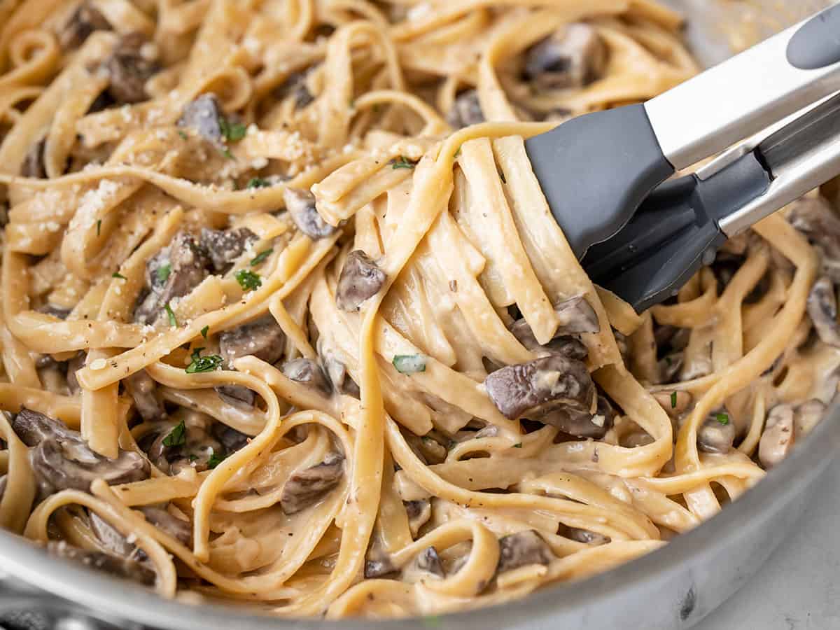 Spaghetti Mushroom Cream Sauce.